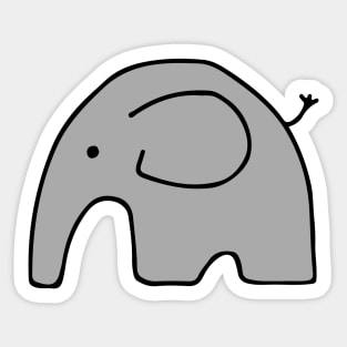 Grey Baby Elephant Sticker